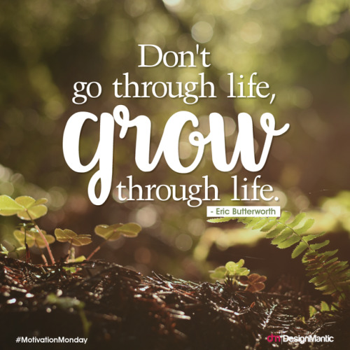 Don’t go through life, grow through life.