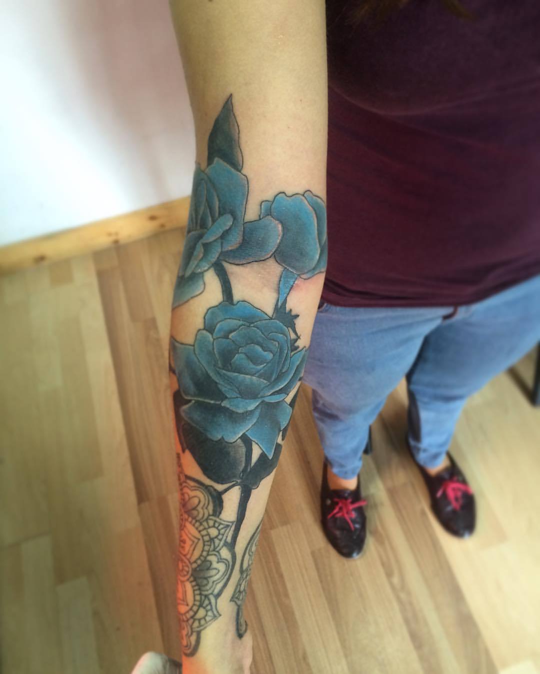 #Tattoo #tatuaje #tattoos #tatuajes #rosa #rose #tatu #tatus #blue #azul #brazo #arm