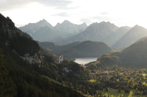 mountain panorama with Neuschwanstein Castle