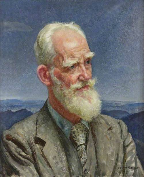 artist-laura-knight:George Bernard Shaw, 1942, Laura Knight