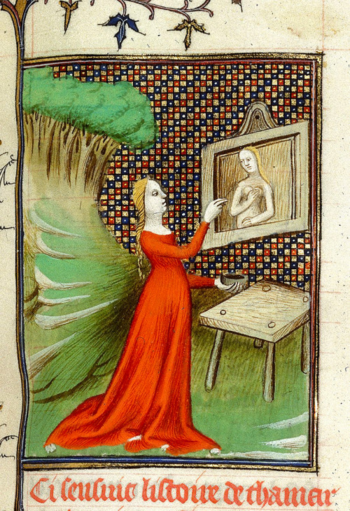hildegardavon:Anonymous Thamar painting the goddess Diana, from Boccaccio, “Des cleres et