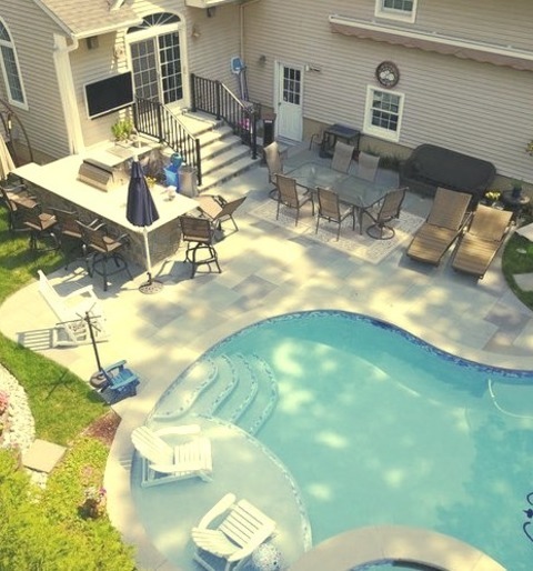 Traditional Pool - NaturalInspiration For A Mid-sized, Classic Backyard Renovation With A Naturally Formed
