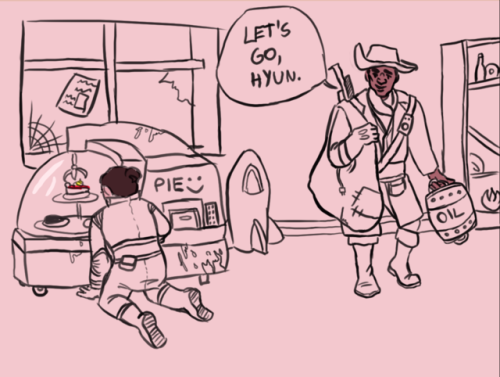 barelydwarven:No portrait sketches today, forgot to put it on my drive. So instead we have a comic I spent too much energy and time on. That preserved pie is hard to get with low luck.