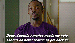 mshopevandyne:    Marvel Cinematic Universe Meme: [ 2/2 avengers ] Sam Wilson/Falcon