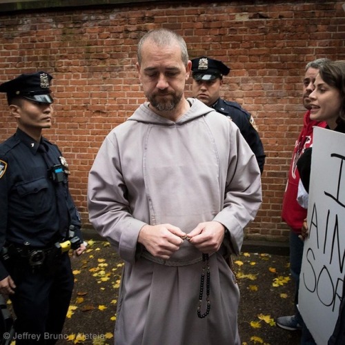 #Repost @jeffreybruno ・・・ Faithful. Courage. - Fr, Fidelis CFR steps between the police and proteste