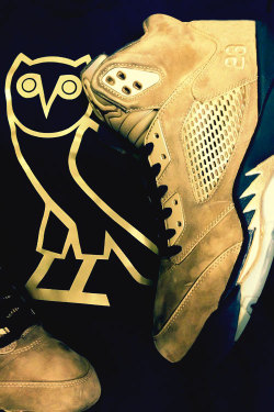 phuckindope:  OVO Jordan 5s Customs 