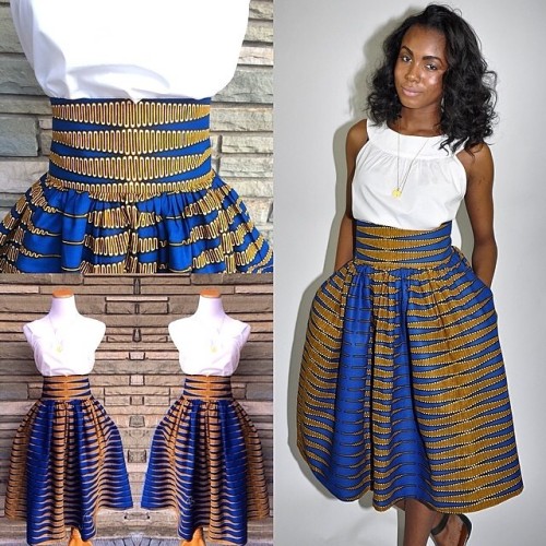 Cute skirt from @chenburkettny. How would you rock this? #2frochicks #ootd #africanprint #fashion #s