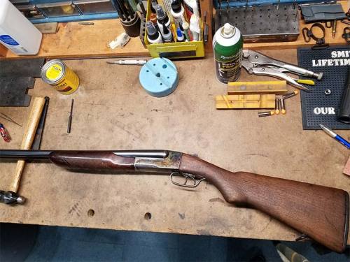 “This old double-barreled shotgun was given to me by the family of a fellow who had recently p