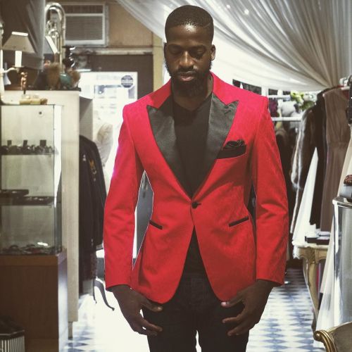 Stand out in our vintage inspired red brocade tuxedo jacket! From the Cabaret Collection for Men by 