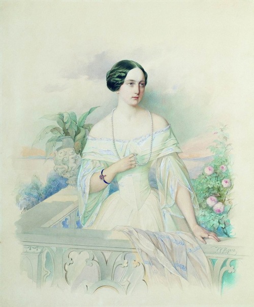 boho-poetess:  Grand Duchess Olga Nikolaevna of Russia, later Queen of Wuerttemberg, by Vladimir Iva
