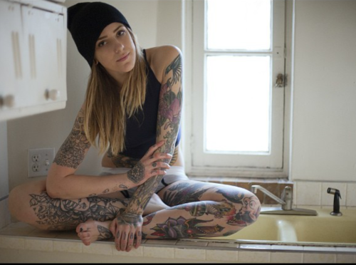 on the counter #nsfw #Hotchickswithtattoos adult photos