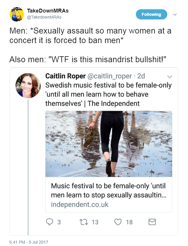 profeminist:  Source  Swedish music festival to be female-only ‘until all men learn