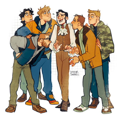 littledozerdraws: one requested draw of the wolf pack being super curious about Viago