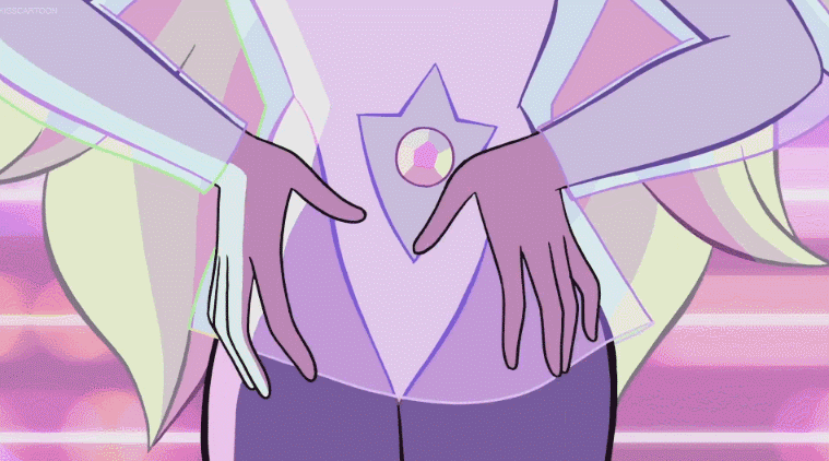 charlesoberonn:  Rose Quartz and Pearl Fusion / Rainbow Quartz Dance