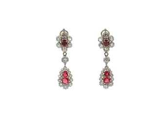 polyvore-ready: Elements of the Danish Ruby Parure Earrings in it’s original configuration  Earrings