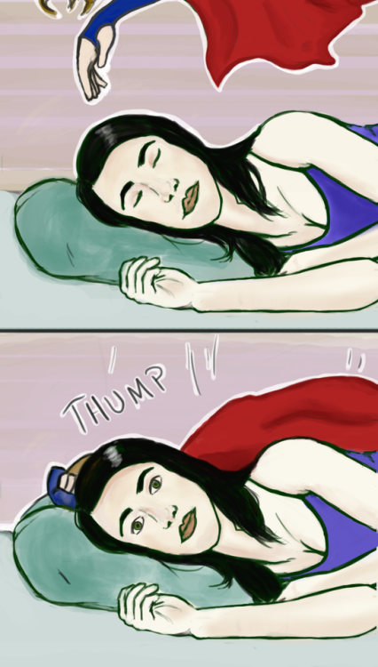 karalovesallthegirls:Kara sleep flies into Lena’s bed way too often.