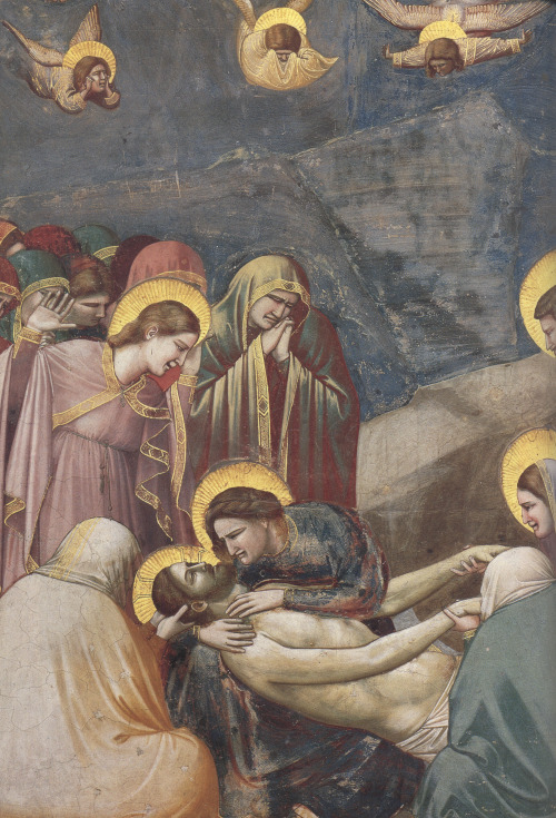 daslandihrergeburt:Giotto di Bondone, The Mourning of Christ (detail), c. 1305.