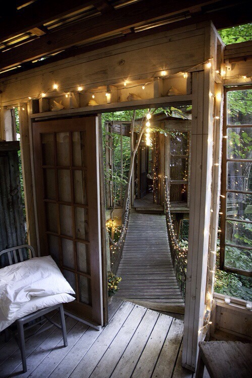 snarksandkisses:  bruja-ja:  My long term goals include living in a treehouse connected to other treehouses by zip line and suspension bridge.  Don’t everyone’s? 