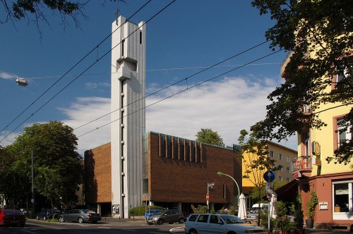 Gethsemanekirche (1968-70) in Frankfurt/Main, Germany, by Hans Georg Heimel