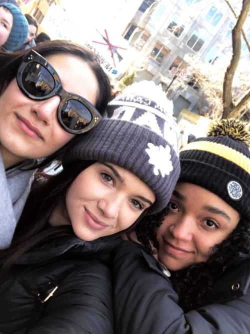 katie, nikohl and aisha at the march in montreal today 24/3/18