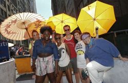 kikinickmc:  imwithkanye:  Floating On Cloud Nine. The cast of Orange Is the New Black at the New York City Gay Pride Parade. Photos: Getty  Ayyyyeeeee. This is what happy familial cast looks like. 