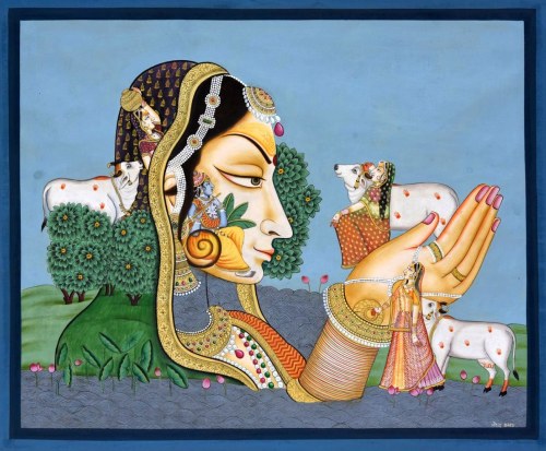 hinducosmos:Krishna With Gopis Artist: Narendra Kumar (via DROUOT DIGITAL)