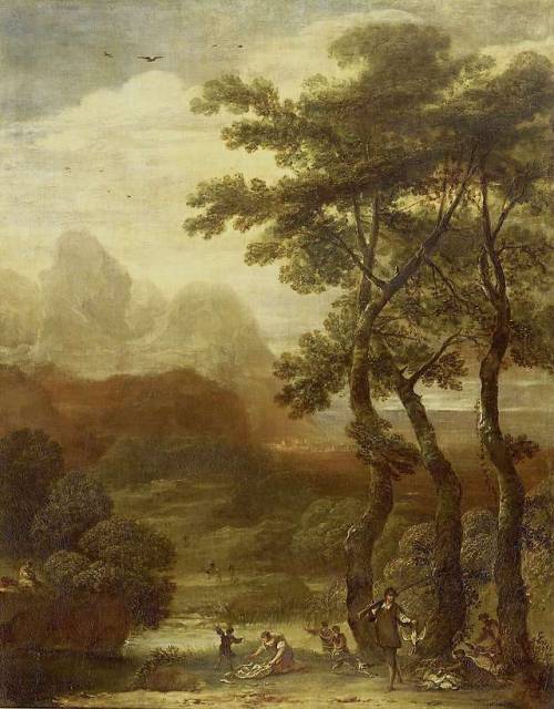 rijksmuseum-art: Landscape with Hunters by Ignacio de Iriarte, Museum of the Netherlands Landschap m