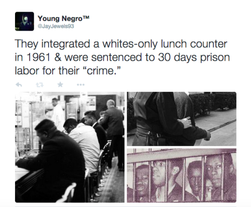 actjustly:  Day 10 of #BlackHistoryYouDidntLearnInSchool - The Friendship Nine “It didn’t make sense to violate the law and then put money right back into the system.” “We were simply students who were tired of the status quo, tired of being treated