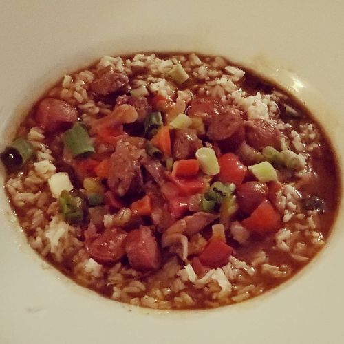 Mardi Gras chicken and sausage gumbo à la Isaac Toups à la @Chloette212 over white rice. Absolutely 