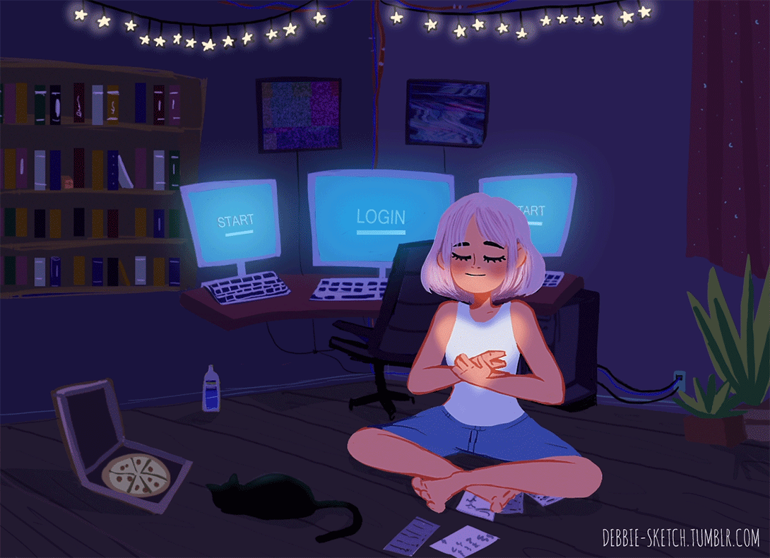 debbie-sketch: Sometimes Friday nights are lonely. And sometimes that´s ok.   “Start