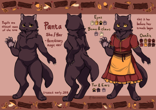 Made a character ref sheet with Panta! I lowkey can’t believe I created her in the early 2018&hellip