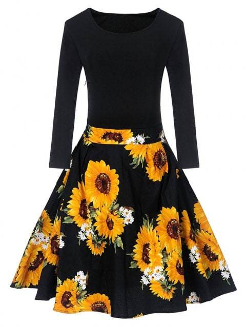 IntimateLustFashion — https://www.dresslily.com/vintage-sunflower-print ...