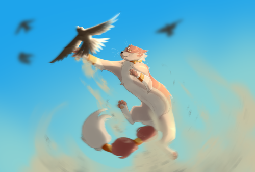 The cat is fast but the bird is faster ! Guess what ? yep, another attack for artfight !