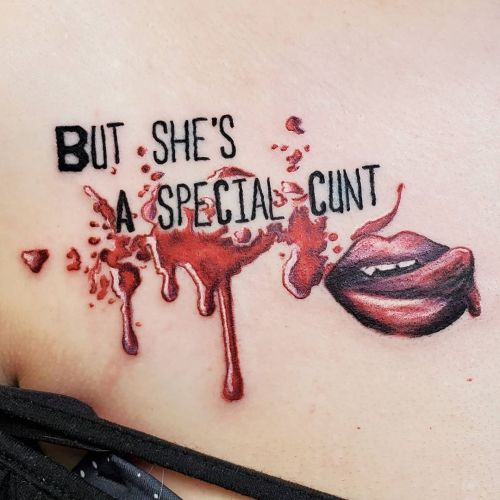 <p>True Blood inspired idea from a super cool client.   I had so much fun doing this tonight, thank you for your trust!  🙏❤ (The lettering is from the show, it’s supposed to look that way)<br/>
.<br/>
#ladytattooer #thephoenix #copperphoenix #shelbyvilleindiana #indianapolistattoo #indylocal #do317 #indytattoo #waverlycolorco #fkirons #trueblood #hbo #vampire #hbomax #bloodtattoo #swearwords #artistsoninstagram #artistsofinstagram  (at Shelbyville, Indiana)<br/>
<a href="https://www.instagram.com/p/CF3MsbtgcAW/?igshid=ip5x1leevdm4">https://www.instagram.com/p/CF3MsbtgcAW/?igshid=ip5x1leevdm4</a></p>