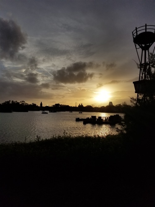 Sunset at the World Showcase Lagoon, Epcot.