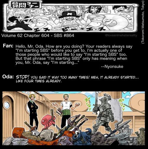 One Piece SBS #864 - Too many beginnings! ~ LoveAnimeHateRealityOne Piece SBS #865 - Could you do th