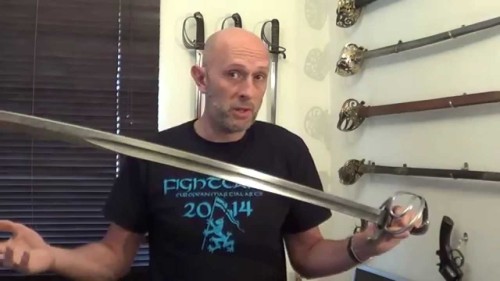 One of my favorite dudes with swords; Matt Easton! In this still from one of his YouTube videos, Mat