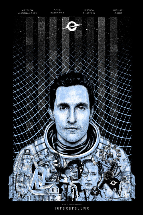 xombiedirge: Interstellar by Paul Jackson 24” X 36” screen print featuring metallic ink, edition of 