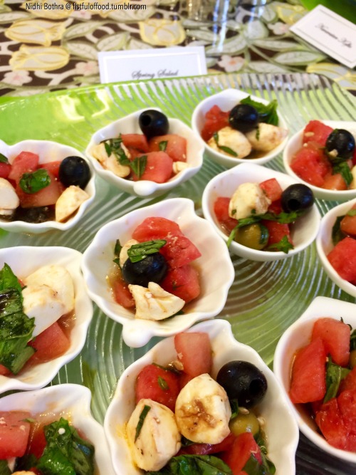 Sweet & Savory Watermelon Salad with mozzarella, feta, olives and fresh basil …. refreshi