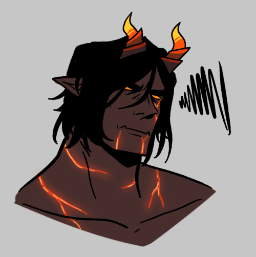 quick headshot of my fire genasi vulcan