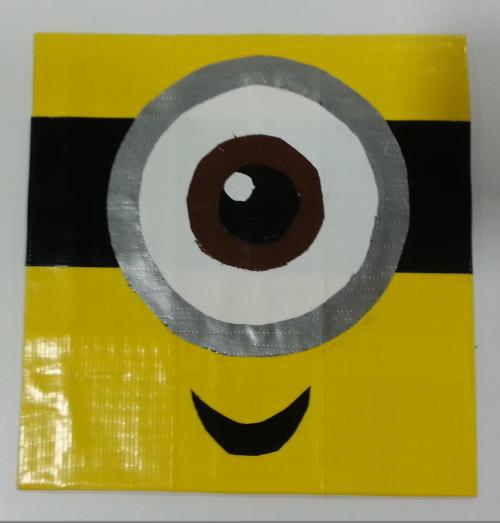 Minion! This Creation is made entirely out of duct tape.