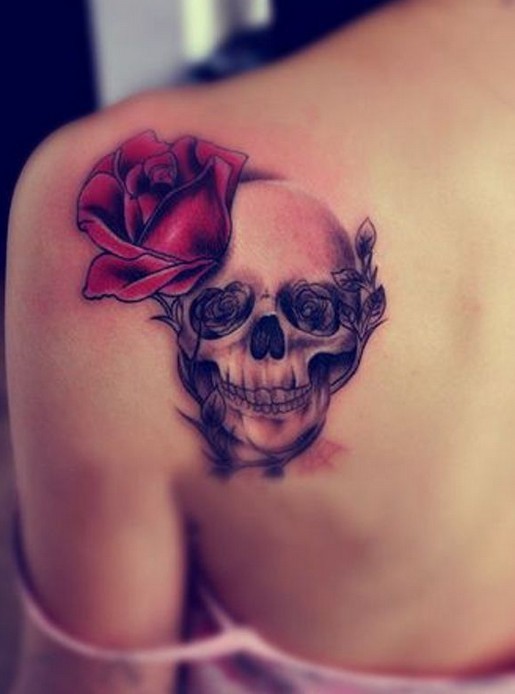 Cute girly skull tattoos designs