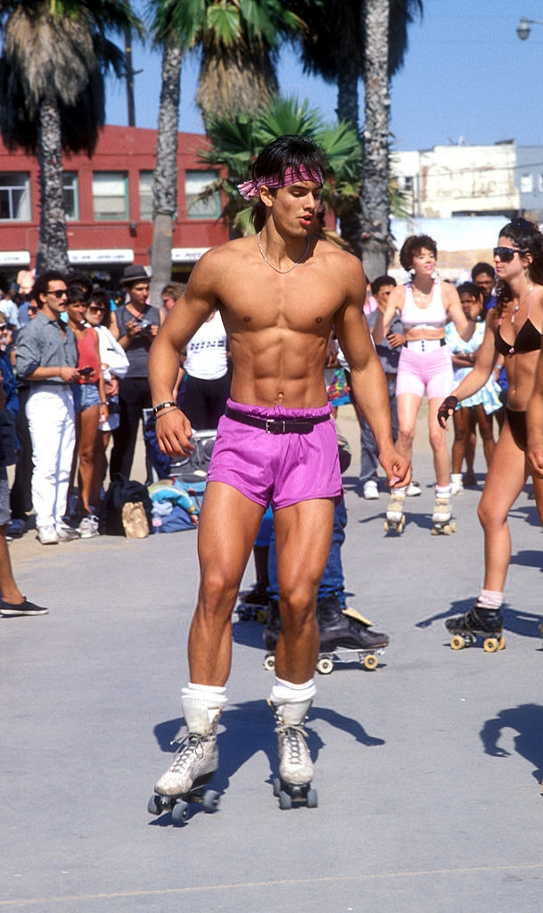 ohyeahpop:A then unknown Marcus Schenkenberg rollerskating in Venice B each, California