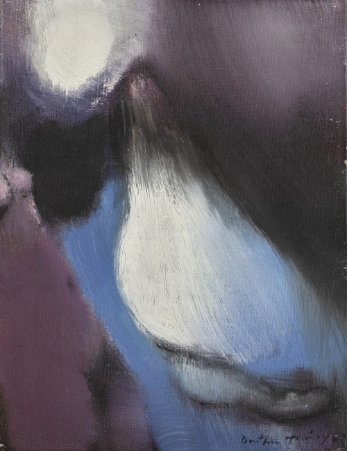 irgum-burgum:Dorothea Tanning (American, 1910-2012) - Montagnards toutes les deux, oil on canvas, 18 x 14 cm (1968)