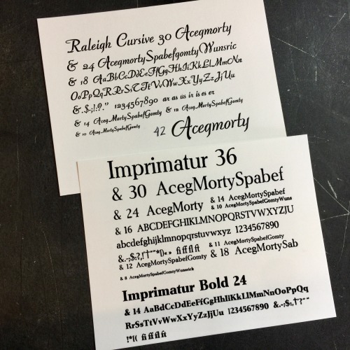 [image description: a photo of proofs of handset type for letterpress printing, displaying all the l