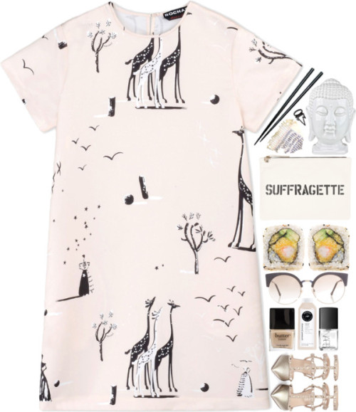 Suffragette by paper-faces-on-parade featuring buddha home decor ❤ liked on PolyvoreRochas short sle