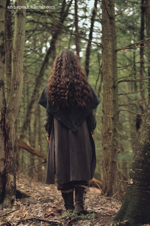 they/themthe ranger returns[image description: two photos of op standing in the woods. op is a white