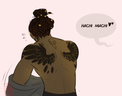 drharlequin:glowbat:a while back some people asked if my kravitz design had tattoos on his back and 