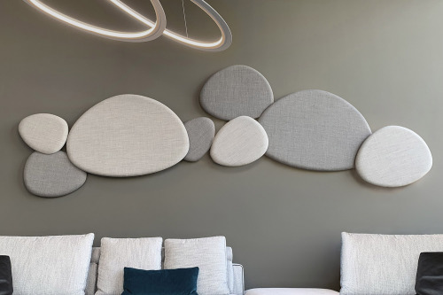 Do you have a large wall and need to reduce noise? Combine of a pair of STUA Satellite panels in mat