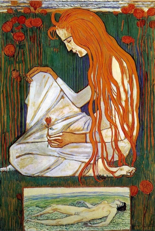 terminusantequem: Ferdinand Hodler (Swiss, 1853-1918), The Dream, 1897. Watercolour on cardboard, 95